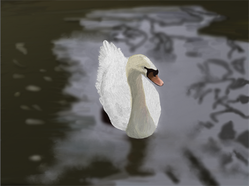 24 August 2019

My first ArtRage painting using my desktop computer version of ArtRage. I found difficulty blending colours on the swan. Later on I found out that I hadn't switched on the Natural Blending option.